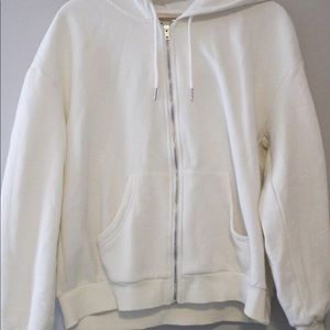 white full zip sweater